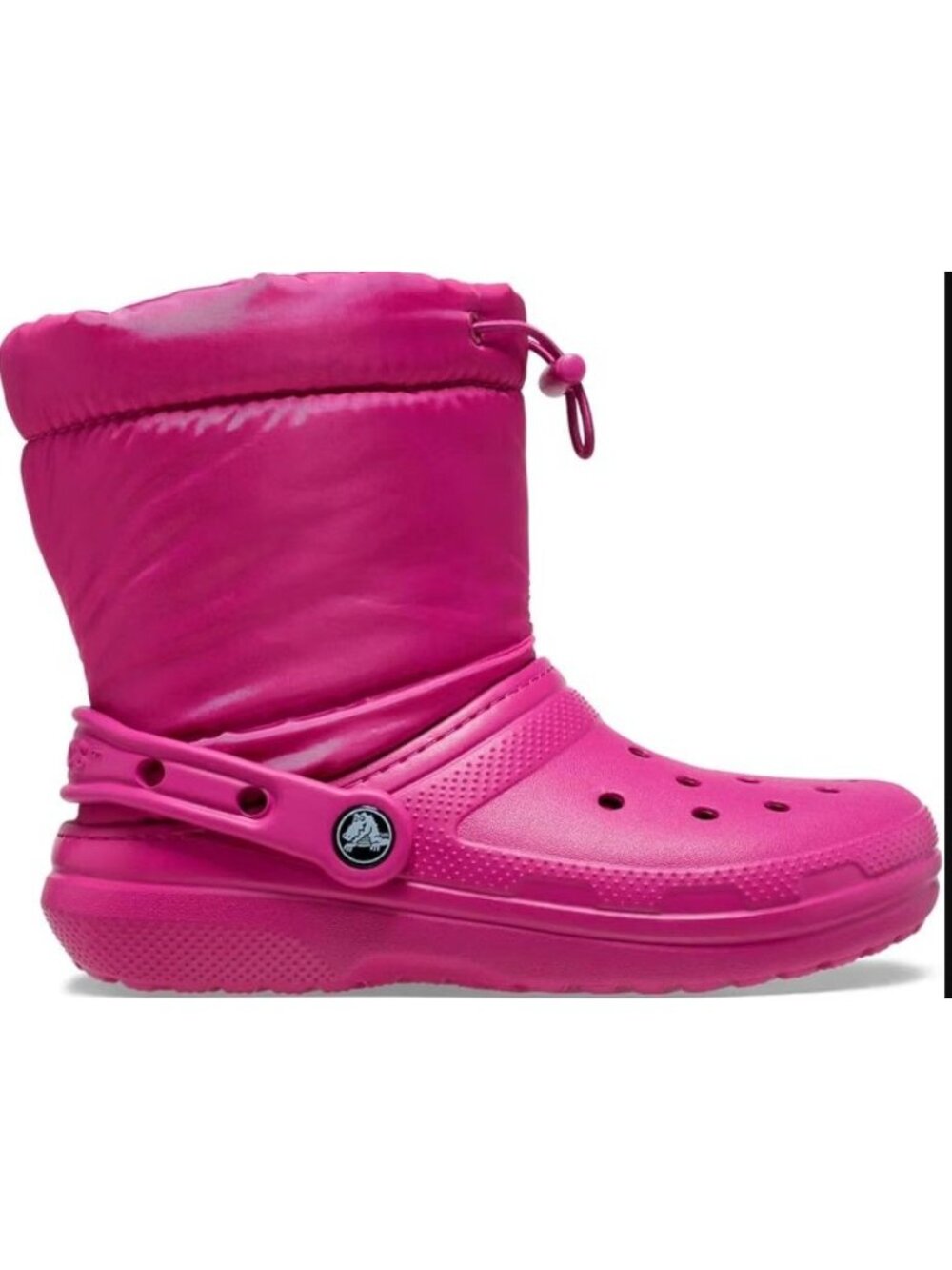 Crocs Classic Lined Neo Puff Fuschia Fun Pink Kids Snow Boots Size J6 (Big Girl)